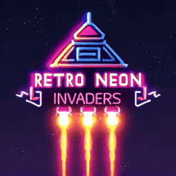 Retro Neon Invaders